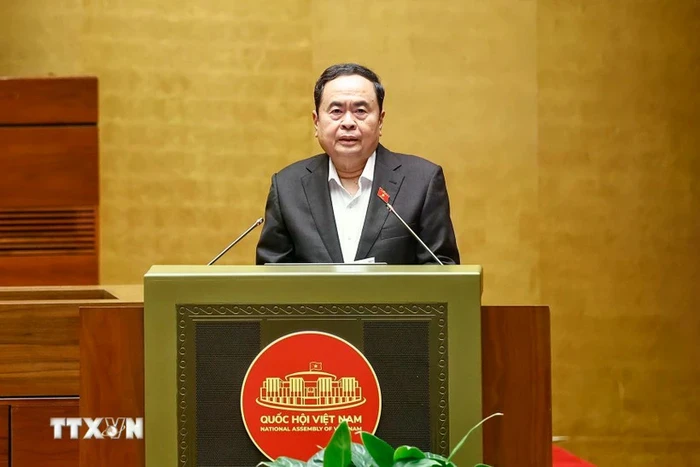 Chủ tịch Quốc hội Trần Thanh Mẫn phát biểu chỉ đạo hội nghị. Ảnh: Doãn Tấn/TTXVN