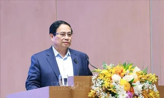 Thủ tướng Phạm Minh Chính khai mạc Phiên họp lần thứ nhất của Ban Chỉ đạo của Chính phủ về phát triển khoa học, công nghệ, đổi mới sáng tạo, chuyển đổi số và Đề án 06. Ảnh: TTXVN