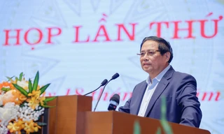 Thủ tướng Chính phủ Phạm Minh Chính phát biểu khai mạc Phiên họp thứ nhất Ban Chỉ đạo của Chính phủ về phát triển khoa học, công nghệ, đổi mới sáng tạo, chuyển đổi số và Đề án 06. Ảnh: VGP/Nhật Bắc